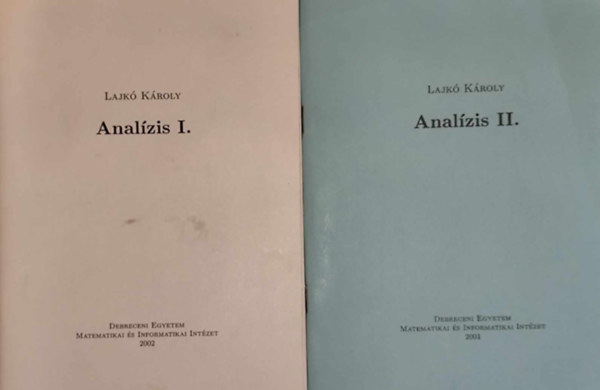 Lajk� K�roly - Anal�zis I-II.
