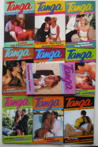 10 db a Tanga sorozatb�l (M�r k�s� nemet mondani, Tegyem vagy ne tegyem, Megtal�lt szerelem,A boldogs�g szigete, �rdekelsz �s felizgatsz, Bossz��ll� szerelem, Debbie �s a betolakod�, R�mai f�rfiak el�nyben, Fogadjunk, hogy elcs�b�to