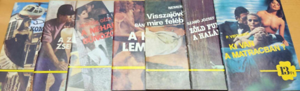 Ber�nyi J�zsef, P. Virtanen, Szab� J�zsef Jen�, Heged�s G�za, Nemere Istv�n, D�v�nyi Tibor B�n Ern� - 7 db N�pszava krimi f�zet: A k�m lemond; A n�hai n�n�z�; A zokog� zsebtolvaj; Gamma kommand�; Ki van a matracban?; Z�ld furgonban a hal�l; Visszaj�v�k, mire fel�bredsz