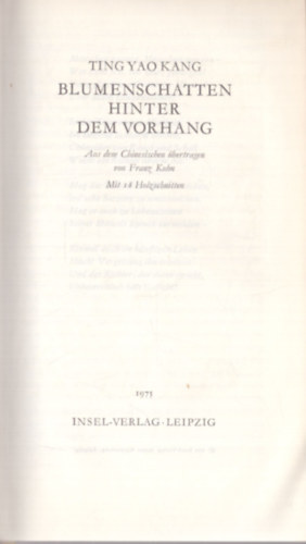 Ting Yao Kang - Blumenschatten hinter dem Vorhang