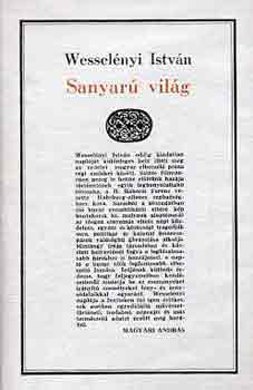 Wesselényi István - Sanyarú világ