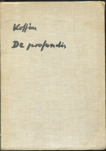 Koffn Kroly - De Profundis - 32 fa s linleummetszet Pris 1934-39