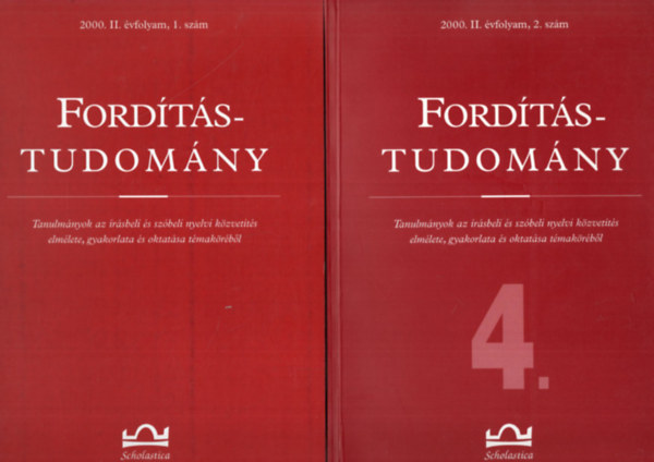 Albert Sndor, Bart Istvn Klaudy Kinga  (szerk.) - Fordtstudomny  2000. II vf. 1-2. sz. ( teljes )