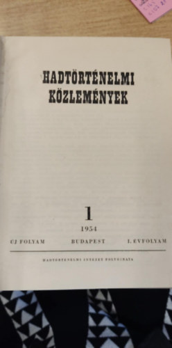 Hadt�rt�nelmi k�zlem�nyek 1954 I-II