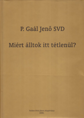 P. Gaál Jenő SVD - Miért álltok itt tétlenül? (Elmélkedések és tanítások)
