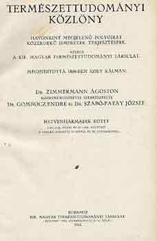 Zimmermann goston dr. - Termszettudomnyi kzlny 1941