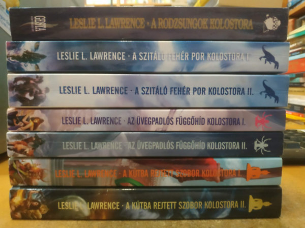 Leslie L. Lawrence - 7 db Leslie L. Lawrence: A Rodzsungok kolostora; A szitáló fehér por kolostora I-II.; Az üvegpadlós függőhíd kolostora I-II.; A kútba fejtett szobor kolostora I-II.