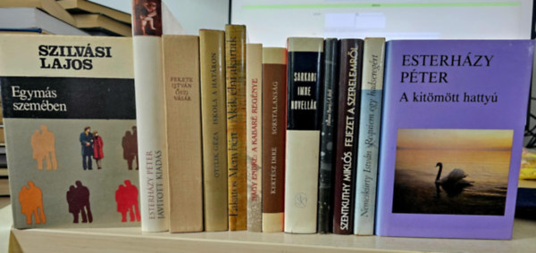 Szilvási Lajos, Fekete István, Ottlik Géza, Lakatos Menyhért, Sarkadi Imre, Kertész Imre, Nagy Endre, Nemeskürty István, Szentkuthy MIklós, Palotai Boris Esterházy Péter - 12db magyar irodalmi mű, KÖNYVMENTŐ AJÁNLAT: Javított kiadás+ Kitömött hattyú+ Egymás szemében+ Őszi vásár+ Iskola a határon+ Akik élni akartak+ Sarkadi novellák+ Sorstalanság+ A kabaré regénye+ Requiem egy hadseregért+ Fejezet a