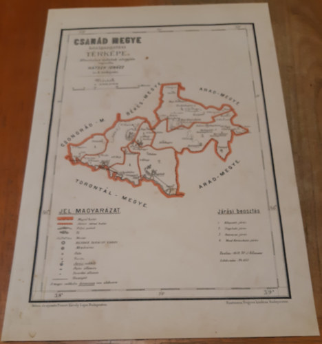 Hátsek Ignácz - Csanád megye közigazgatási térképe
