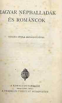 Magyar népballadák és románcok