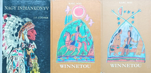 May K�roly, J.F. Cooper Karl May - 2 db indi�nos k�nyv: Nagy indi�nk�nyv + Winnetou I-II (2 m� 3 k�tetben)