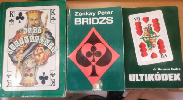 Dr. Kovács Endre, Zánkay Péter, dr Berend Mihály - 3 db nagy kártyakönyv + Bridzs + Ultikódex