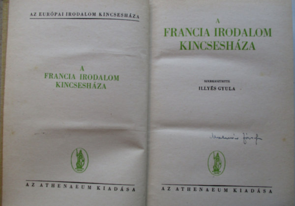 Illy�s Gyula - A francia irodalom kincsesh�za
