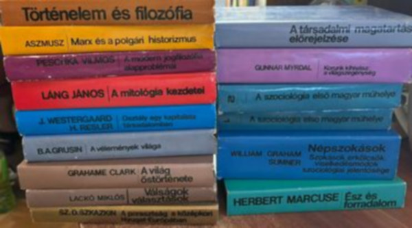 Aszmusz, Peschka Vilmos, Lng Lajos, Westergaard, J.-Resler, H., B.A. Grusin, Grahame Clark, Lack Mikls, Sz. D. Szkazkin, Gunnar Myrdal, William Graham Sumner, Herbert Marcuse - 15 db Trsadalomtudomnyi knyvtr knyv