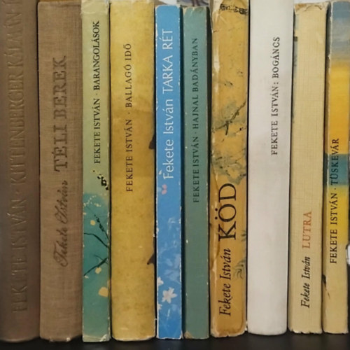 SZERZ� Fekete Istv�n - 10db FEKETE ISTV�N:  T�li berek - Barangol�sok - Ballag� id� - Tarka r�t - Hajnal Bad�nyban - K�d - Bog�ncs - Lutra - T�skev�r - Kittenberger K�lm�n �lete