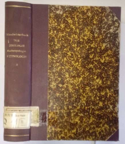 Dr.Gustav Jger - Handwrterbuch der Zoologie, Anthropologie und Ethnologie 3.