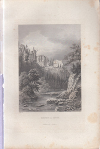 Oybin romjai - eredeti litográfia (metszet)