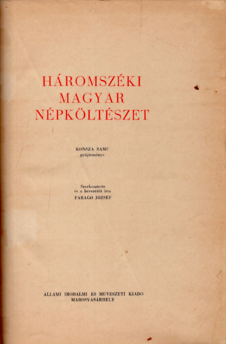 Konsza Samu - Hromszki magyar npkltszet