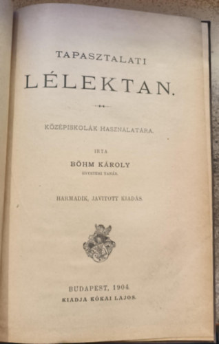 Böhm Károly - Tapasztalati lélektan