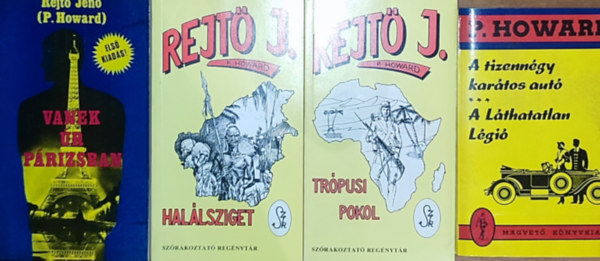 Rejt� Jen� - 4db Rejt� Jen� reg�ny (5db m� 4 k�tetben) - A tizenn�gy kar�tos aut�/A L�thatatlan L�gi�, Tr�pusi pokol, Hal�lsziget, Vanek �r P�rizsban