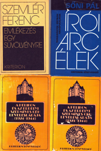 Sni Pl, Szemlr Ferenc Marosi Ildik - 3 m (4 ktetben): Emlkezs egy svlvnyre+ ri arclek+ A helikon s az erdlyi szpmves ch levelesldja (1924-1944) I-II.