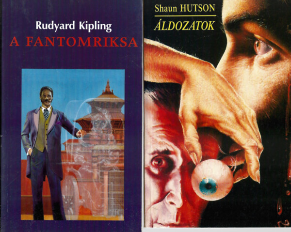 2 db knyv, Rudyard Kipling: A fantomriska, Shaun Hutson: ldozatok