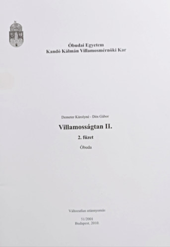 D�n G�bor Demeter K�rolyn� - Villamoss�gtan II. 2. f�zet