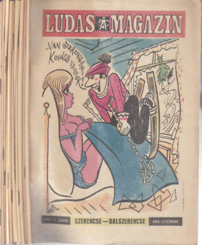 Tabi L�szl�  (f�szerk.) - 11 db. Ludas magazin 1973. (hi�ny: 5. sz�m) + Vid�m nyaral�s