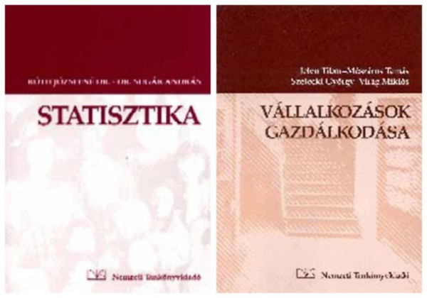 Dr. Róth Józsefné Jelen Tibor; Mészáros Tamás; - Statisztika,+Vállalkozások Gazdálkodása- 2 db könyv