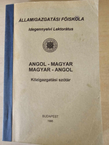 M�t�n� - Daniel - T�th - Angol-magyar, magyar-angol k�zigazgat�si sz�t�r