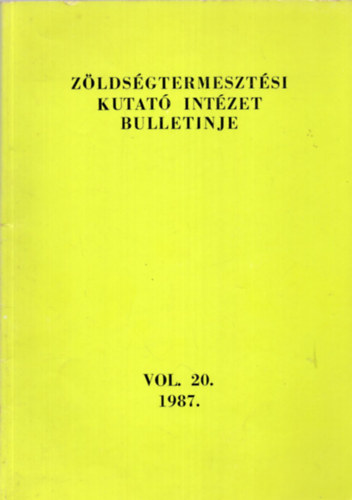 Mucsi Lászlóné - Zöldségtermesztési kutató intézet bulletinje