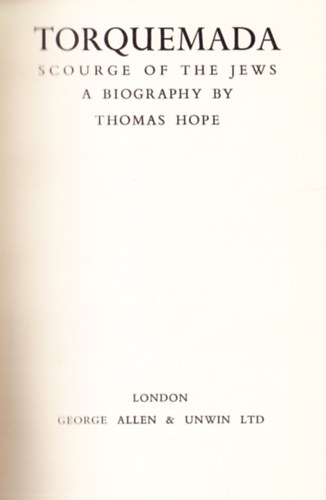 Thomas Hope - Torquemada - Scourge of the Jews