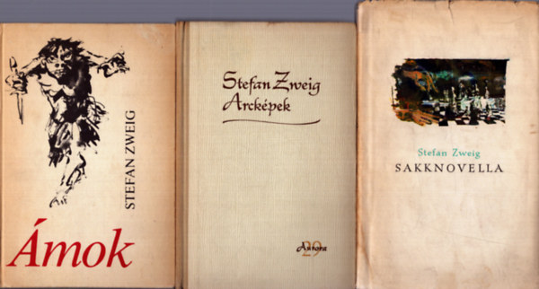 Stefan Zweig - 3 db Stefan Zweig regény: Ámok + Arcképek + Sakknovella