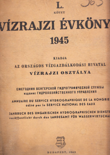 Vízrajzi évkönyv 1945 L. kötet