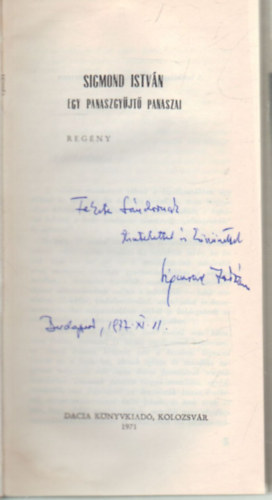 Sigmond Istv�n - Egy panaszgy�jt� panaszai -dedik�lt