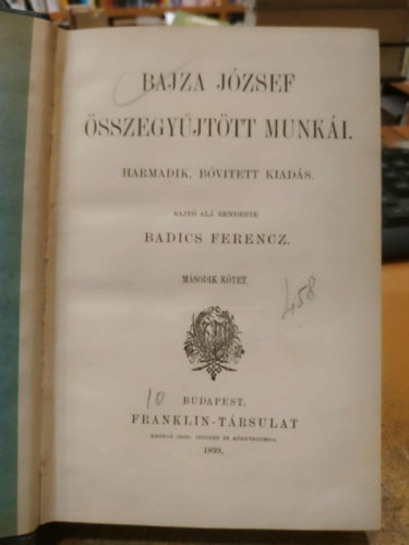 Bajza J�zsef �sszegy�jt�tt munk�i II.