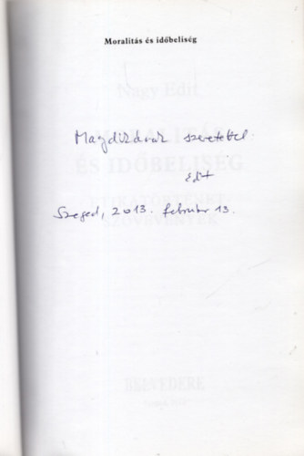 Nagy Edit - Moralits s idbelisg (etikatrtnet-szvevnyek)