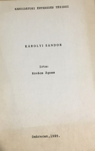 Kov�cs �gnes - K�rolyi S�ndor