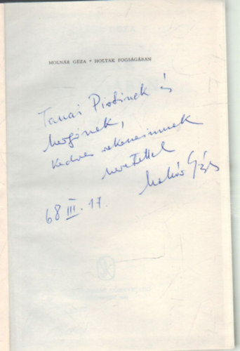 Molnár Géza - Holtak fogságában