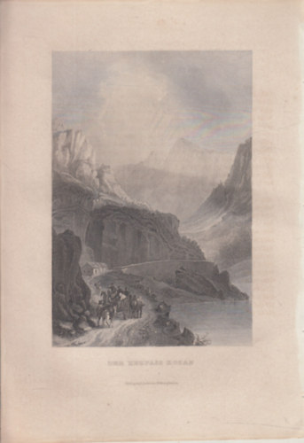 Der Engpass Kosan (Kazn-szoros (Vaskapu-szoros), a Duna Szerbia s Romnia hatrn, Eurpa) (16x23,5 cm lapmret eredeti aclmetszet, 1856-bl)