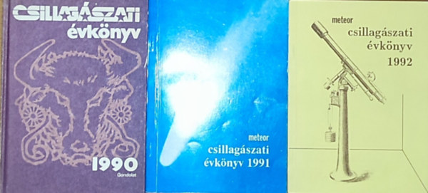 3db Csillagszati vknyv - 1990., 1991., 1992.