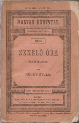 Krdy Gyula - Zenl ra (Magyar knyvtr 806)- I. kiads