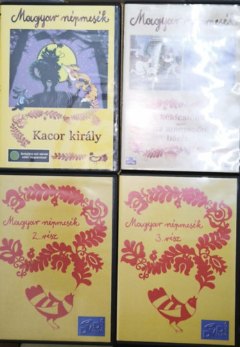 4db Magyar népmesék DVD - Magyar népmesék-2. rész, 3. rész, Kacor király, A kékfestőinas, Az aranyszőrű bárány (többi cím a leírásban)