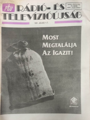 N�dor Tam�s  (szerk.) - Rtv (R�di�- �s telev�zi��js�g) 27, XXXVI. �vf. 1991. j�lius 1-7.