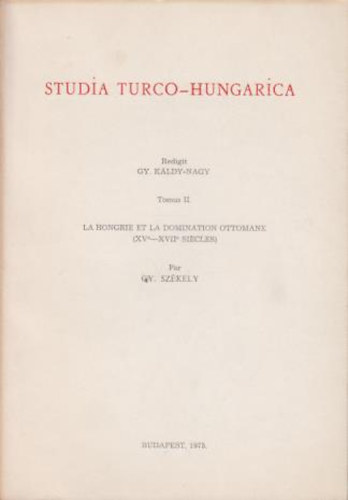 Studia Turco-Hungaria Tomus II.