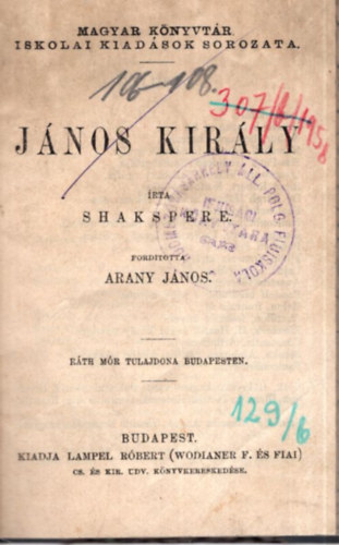 Shakspere - Jnos Kirly