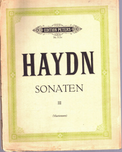 Joseph Haydn - Sonaten fr Klavier zu Zwei Hnden III