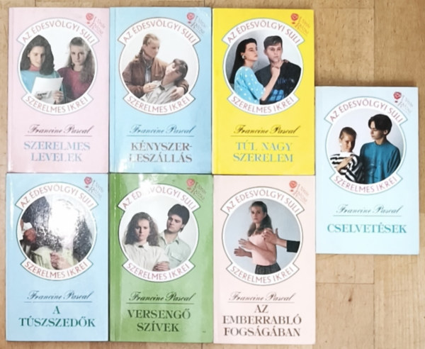 Francine Pascal - 7db k�nyv az �desv�lgy suli szerelmes ikrei sorozatb�l - K�nyszerlesz�ll�s, T�l nagy szerelem, Cselvet�sek, Szerelmes levelek, Az emberrabl� fogs�g�ban, A t�szszed�k, Verseng� sz�vek