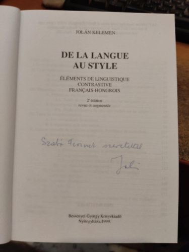 Jolán Kelemen - De la langue au style