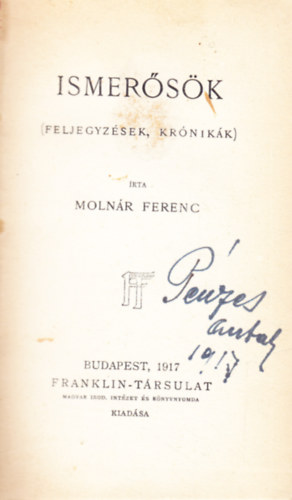 Molnr Ferenc - Ismersk